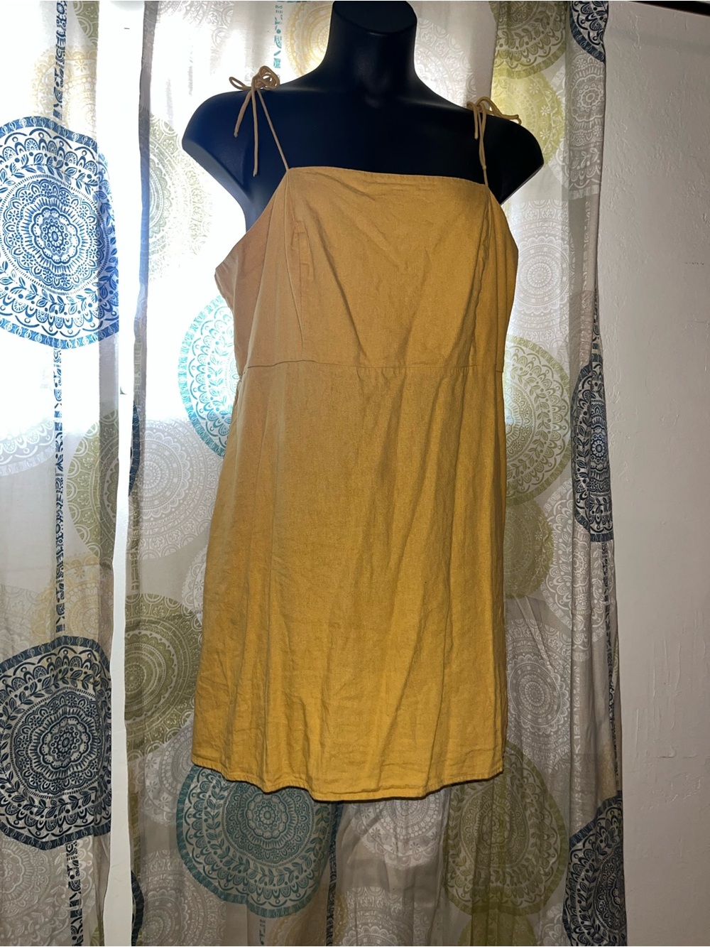 Old Navy Yellow Tie-Shoulder Linen Sundress